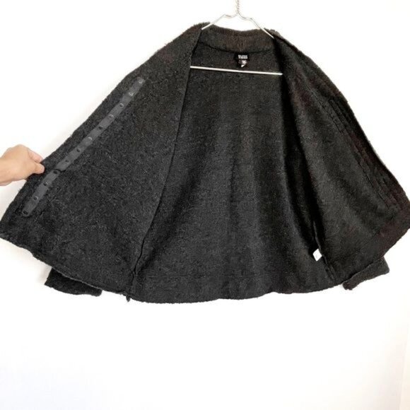 Eileen Fisher Virgin wool Cardigan Sweater gray Snap Closure Medium - Picture 6 of 8